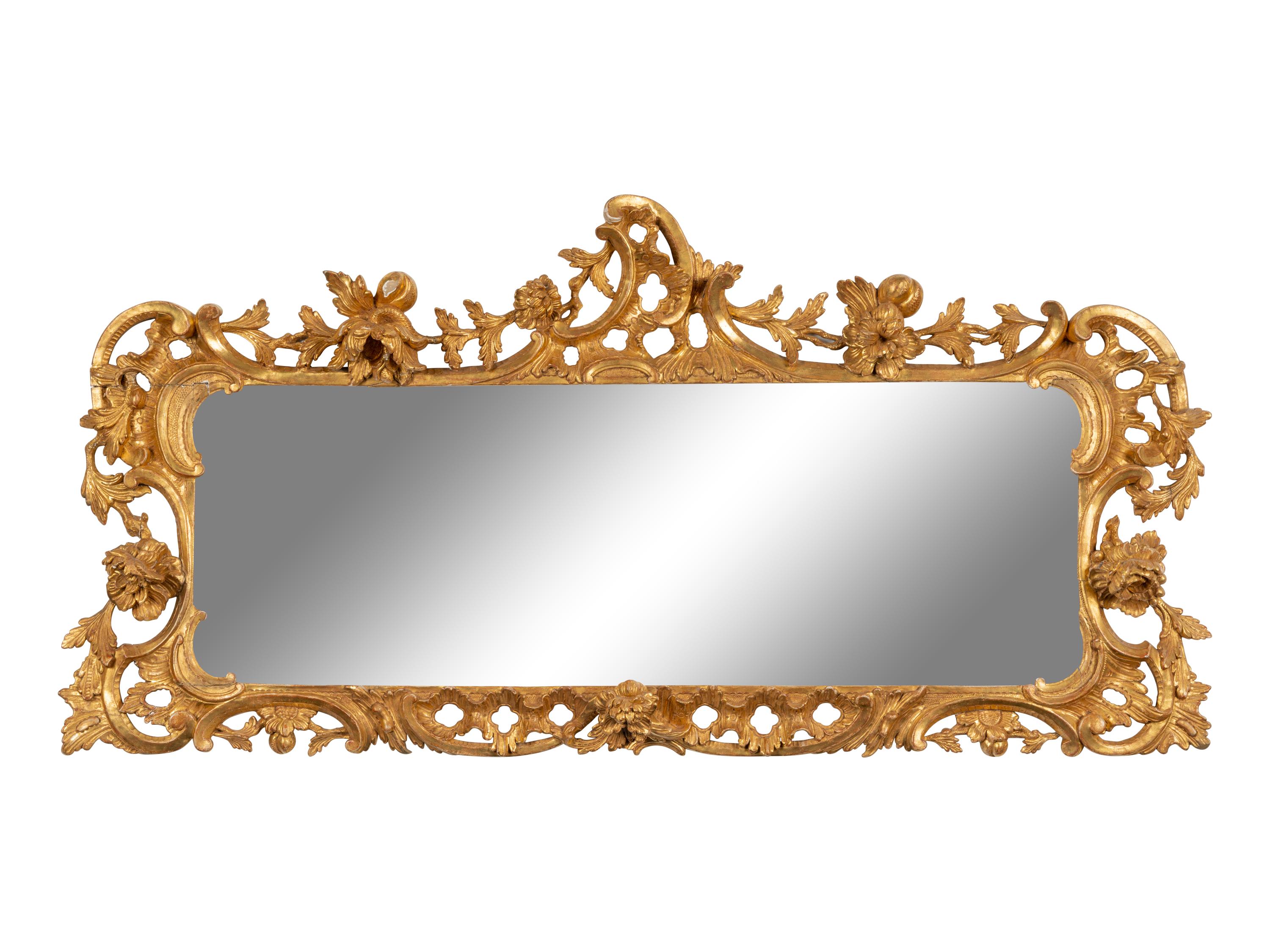 A George II Giltwood Overmantel Mirror