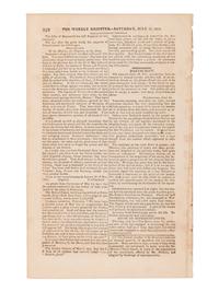 [NEWSPAPER - TEXAS NEWS - THE ALAMO]. Niles Weekly Register . Vol. 49 (September 5, 1835-February 27, 1836); [with] Vol. 51 (September 3, 1836-February 25, 1837); [and] Vol. 52 (March 4, 1837-August 26, 1837). Baltimore, 1835-1837.