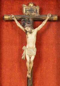 An Italian Carved and Painted Crucifix