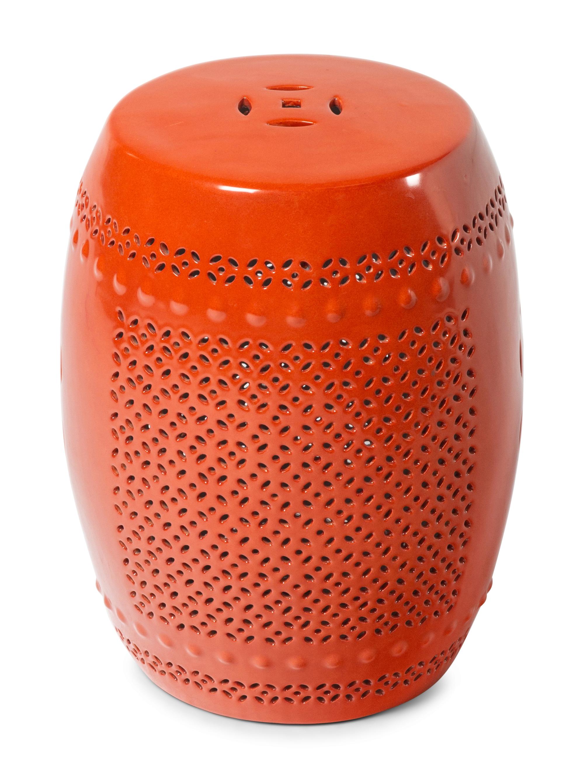 A Chinese Export Red Glazed Ceramic Garden Seat