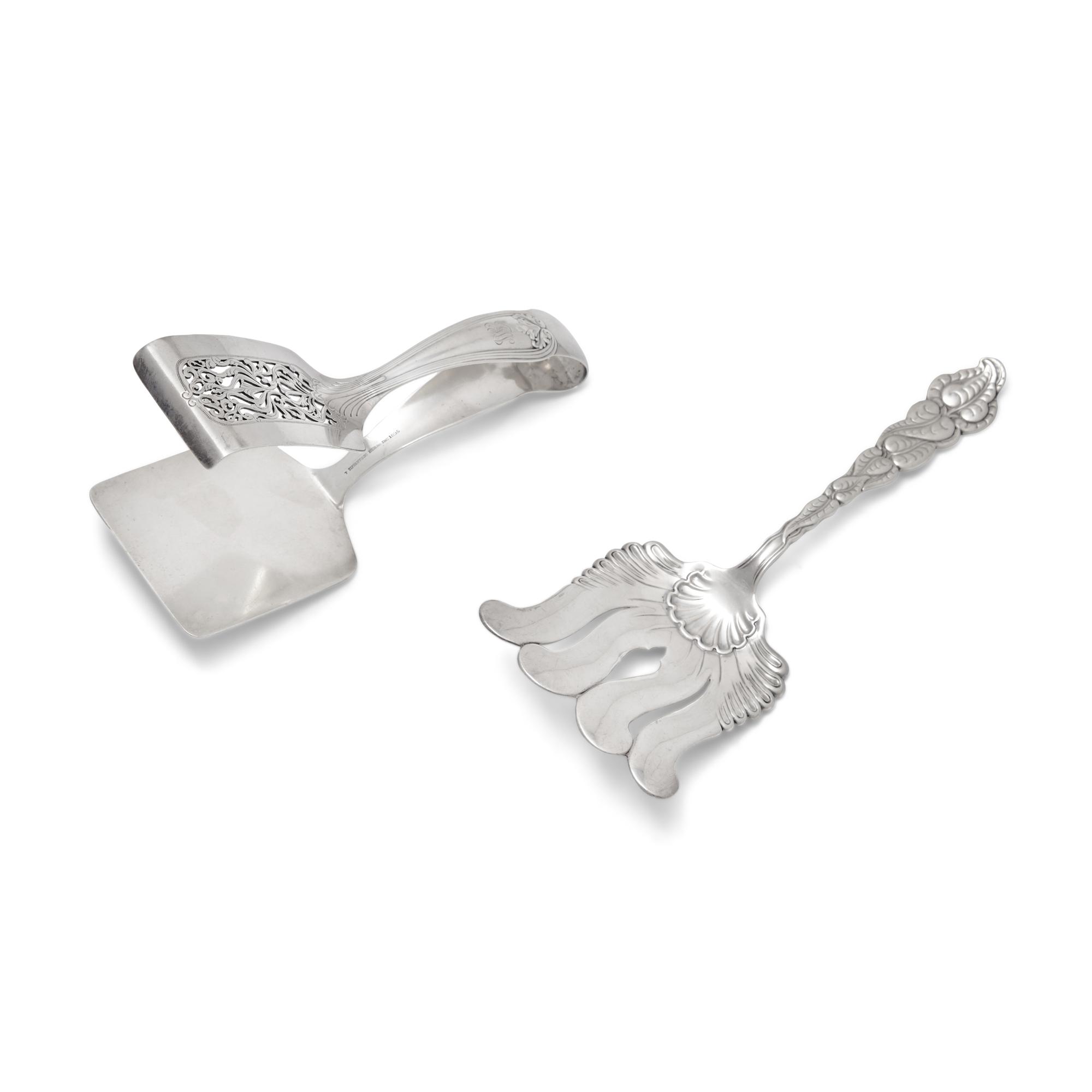 A Sterling Silver Asparagus Tongs and Fork
