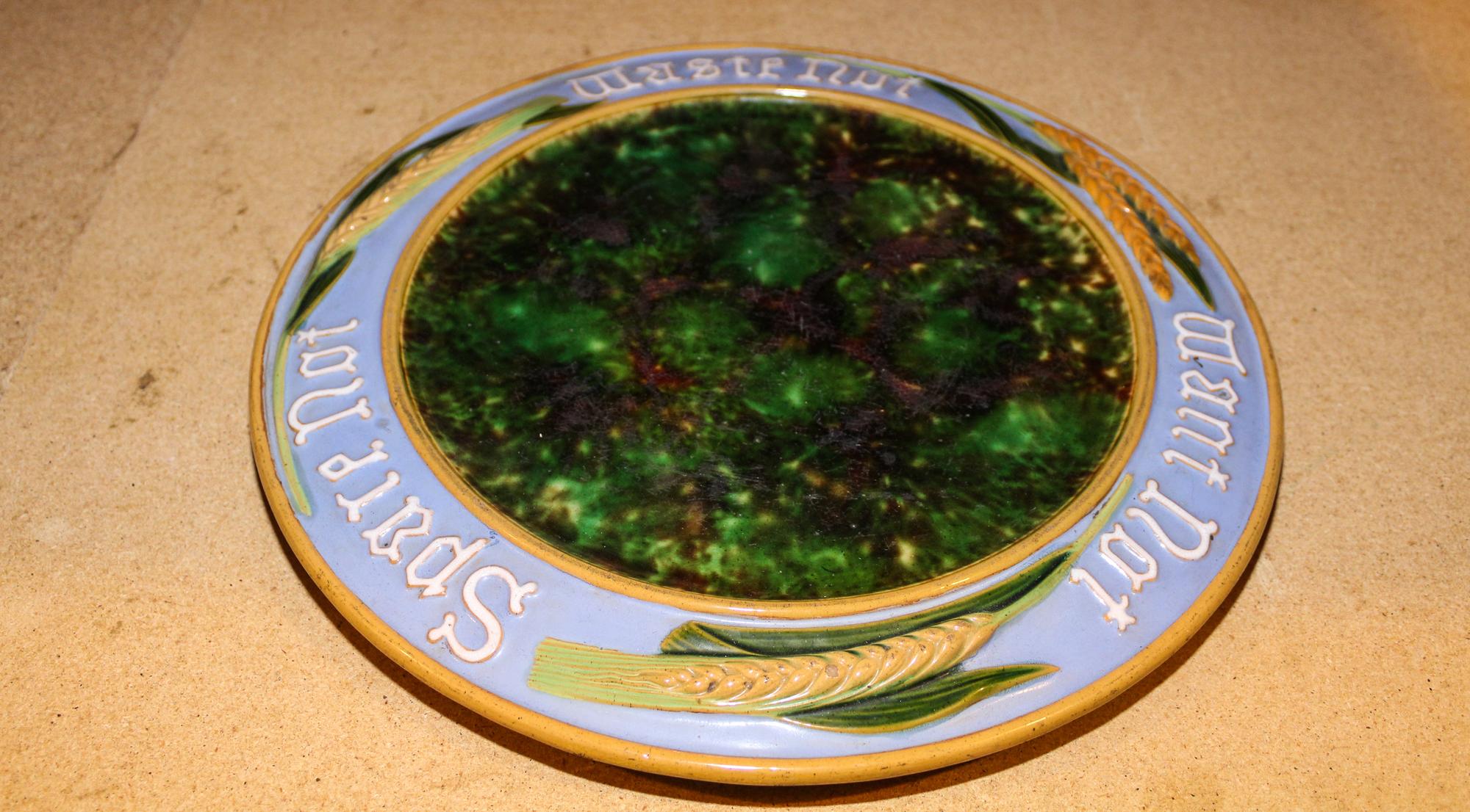 A Minton Majolica Bread Tray. Diameter 15 inches.
