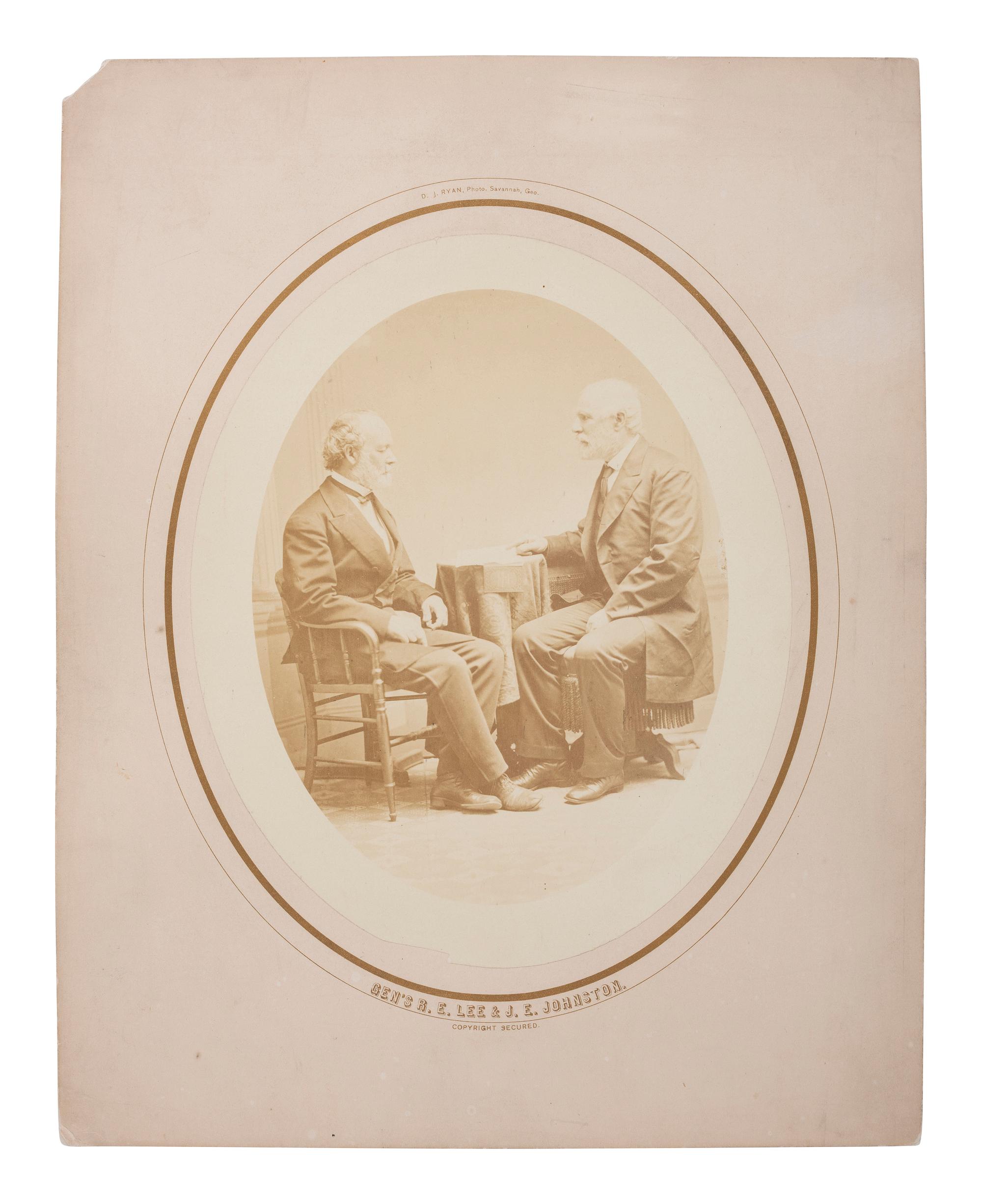[Civil War] Ryan, D.J. Post-War Photograph of Confederate Generals Lee and Johnston