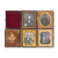 [Early Photography] Group of 35 Sixth Plate Daguerreotypes of Men