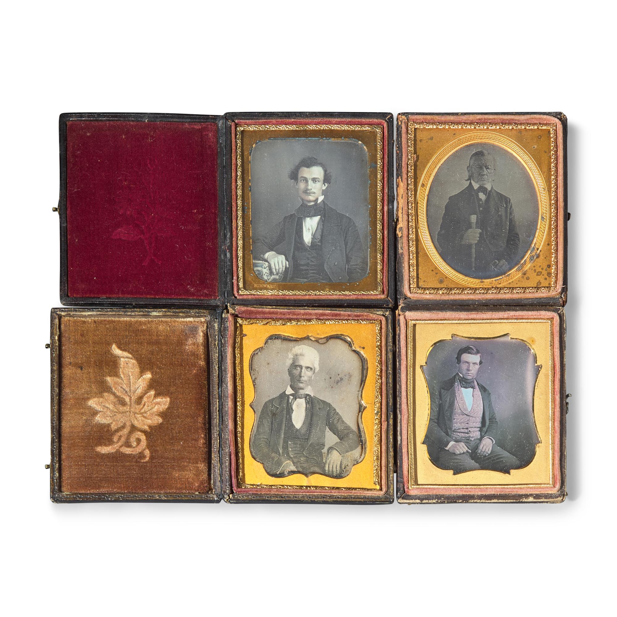 [Early Photography] Group of 35 Sixth Plate Daguerreotypes of Men