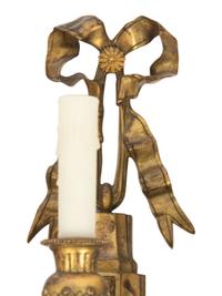 A Pair of Louis XVI Style Gilt Bronze Five-Light Sconces