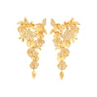 YELLOW GOLD AND DIAMOND EARCLIPS