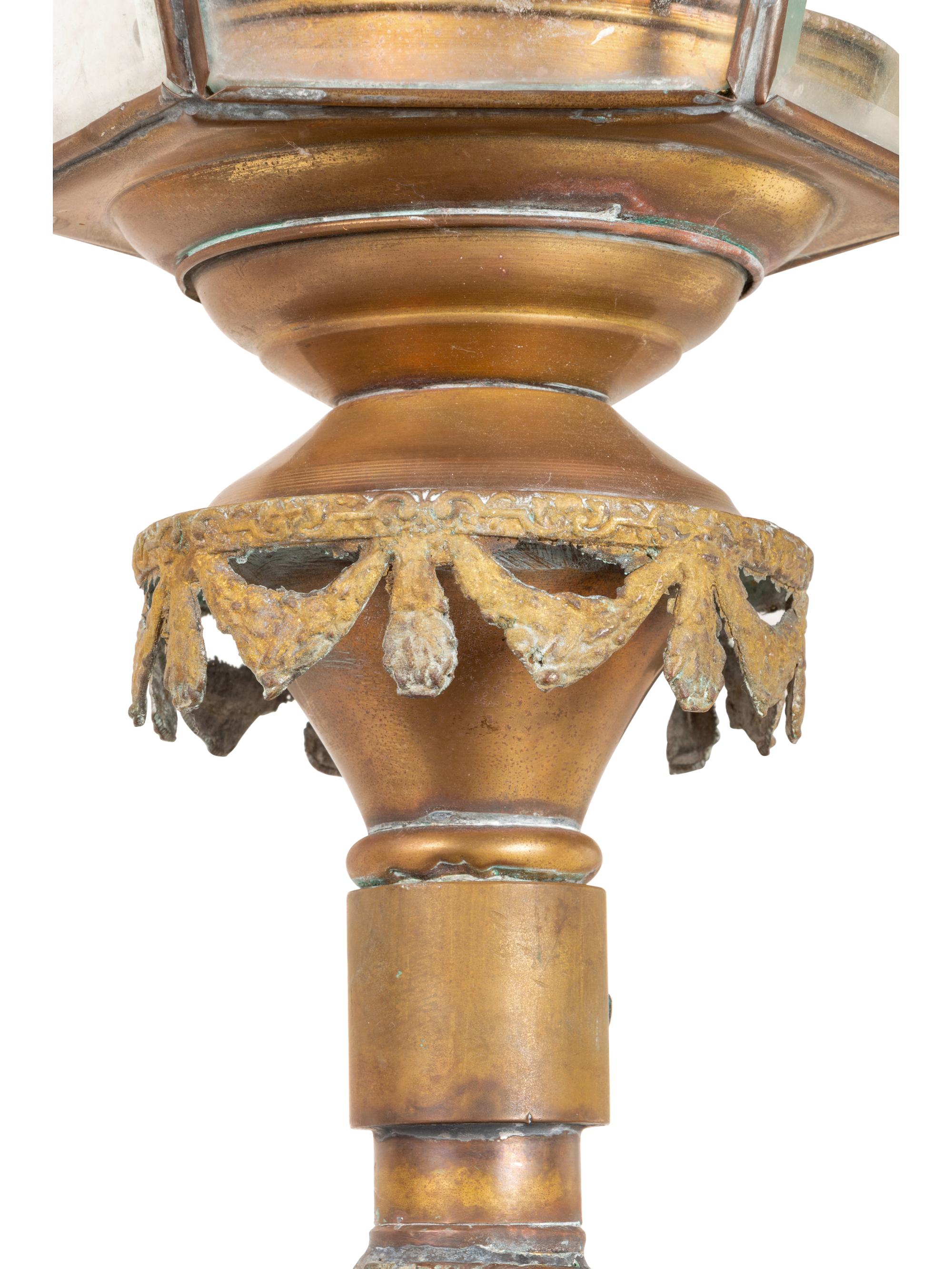 A Pair of Continental Brass Carriage Lanterns