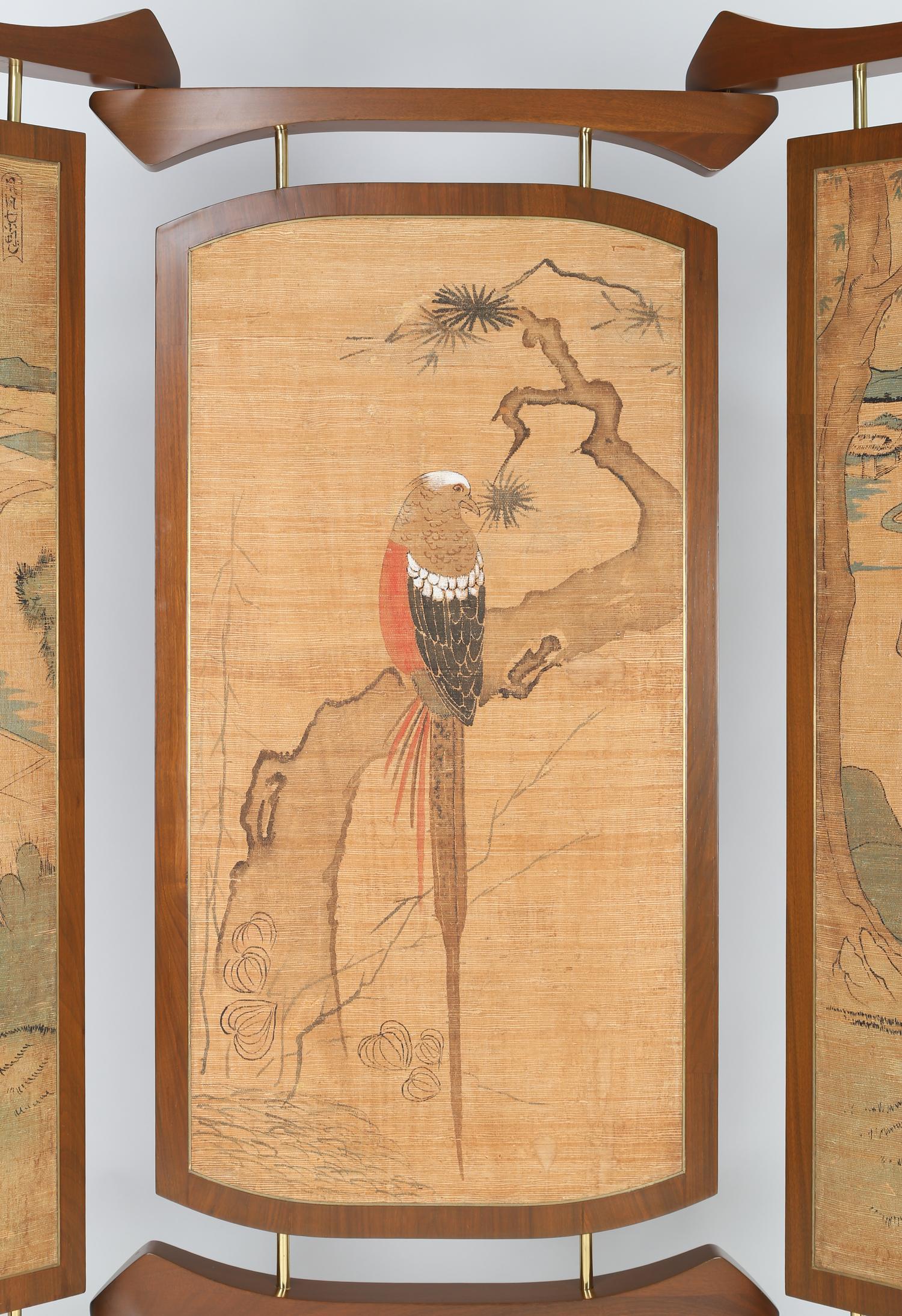 Three-panel screen