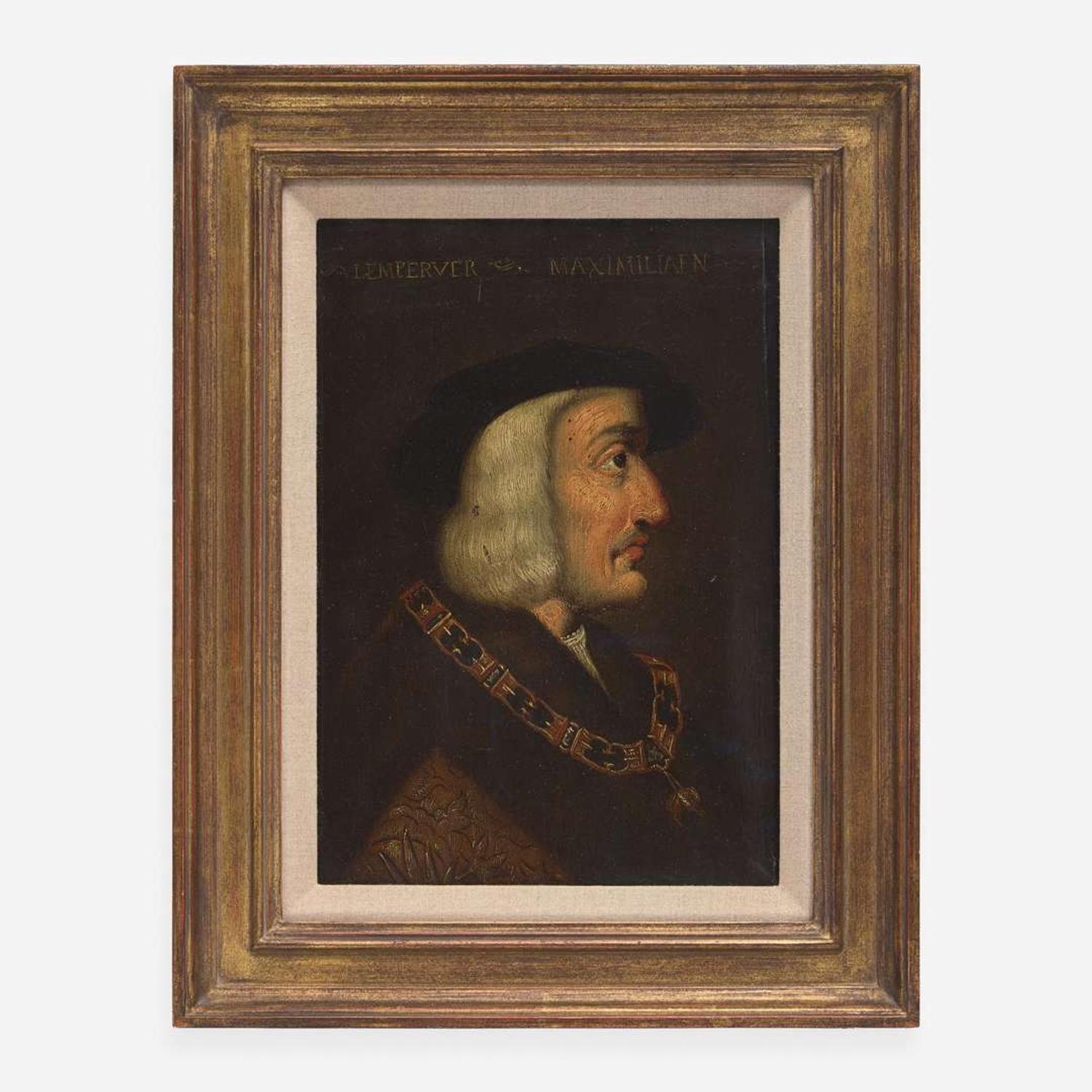 Follower of Bernhard Strigel (German, 1460–1528) Profile Portrait of Maximilian I, Holy Roman Emperor