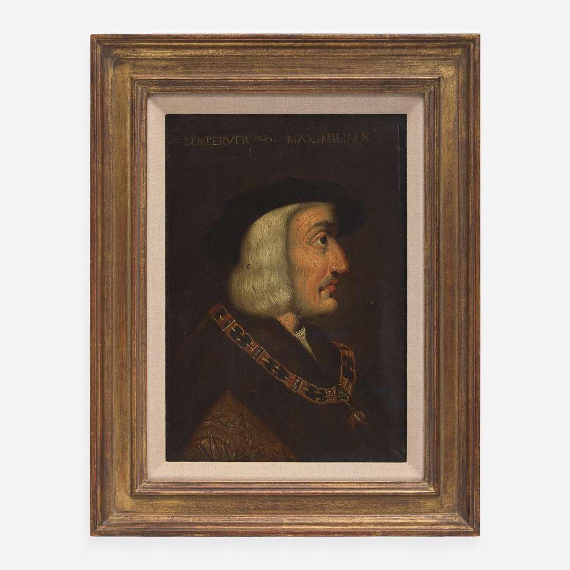 Follower of Bernhard Strigel (German, 1460–1528) Profile Portrait of Maximilian I, Holy Roman Emperor
