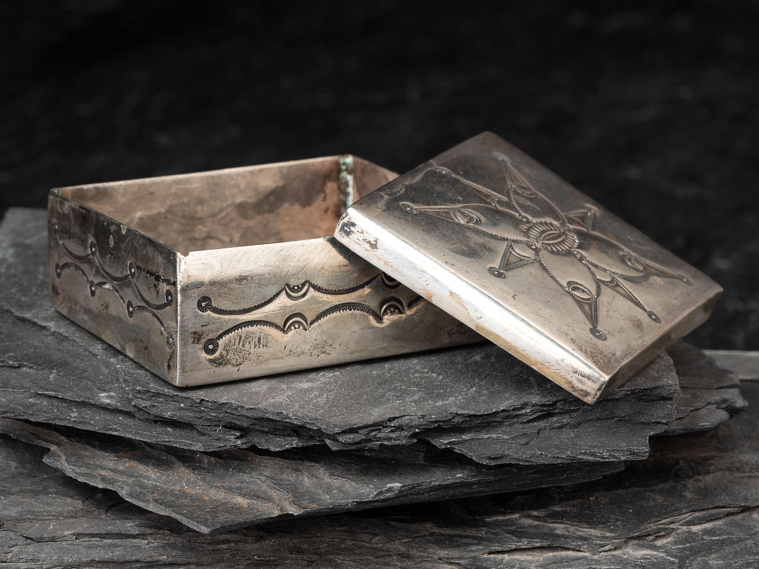 Navajo Silver Jewelry Box