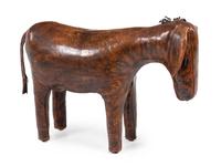 A Leather Figural Ottoman Height 18 x width 26 inches. — ATTRIBUTED TO OMERSA, 20TH CENTURY