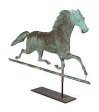 A Patinated Copper Running Horse Weather Vane