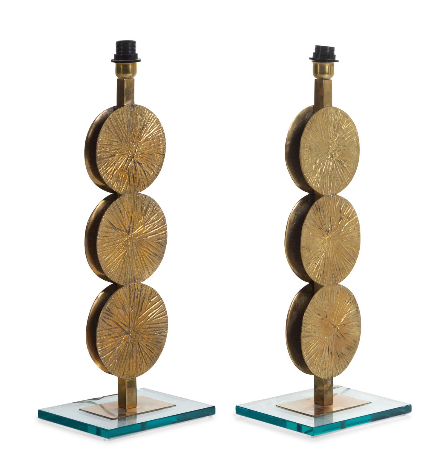 Pair of Disk Table Lamps