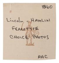 [LINCOLN, Abraham (1809-1865)]. Abraham Lincoln and Hannibal Hamlin back-to-back campaign ferrotype with eagle hanger. 1860.