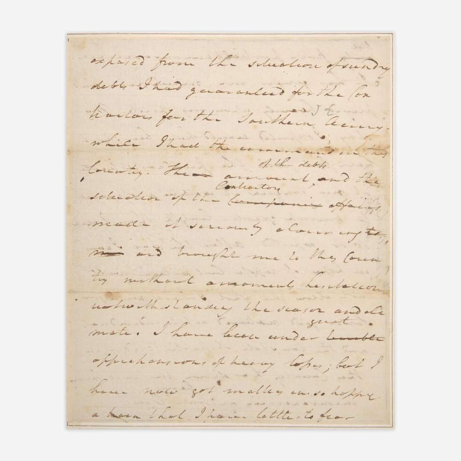 [Washington, George] Greene, Nathanael Autograph Draft Letter, signed