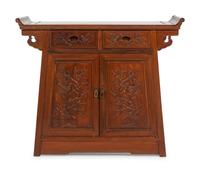 A Chinese Hardwood Scroll Cabinet