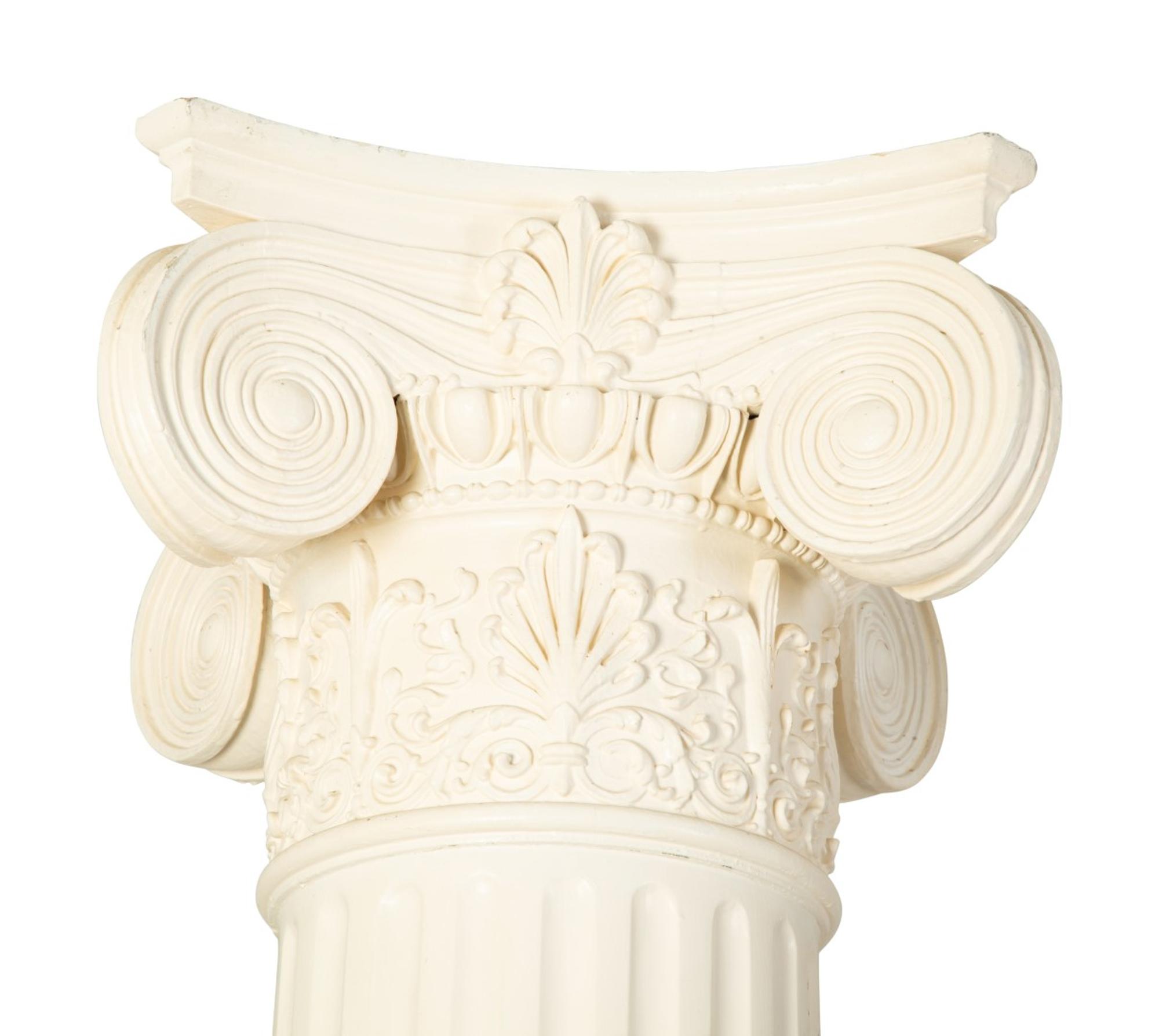 A Pair of White Painted Ionic Columns — 20TH CENTURY
