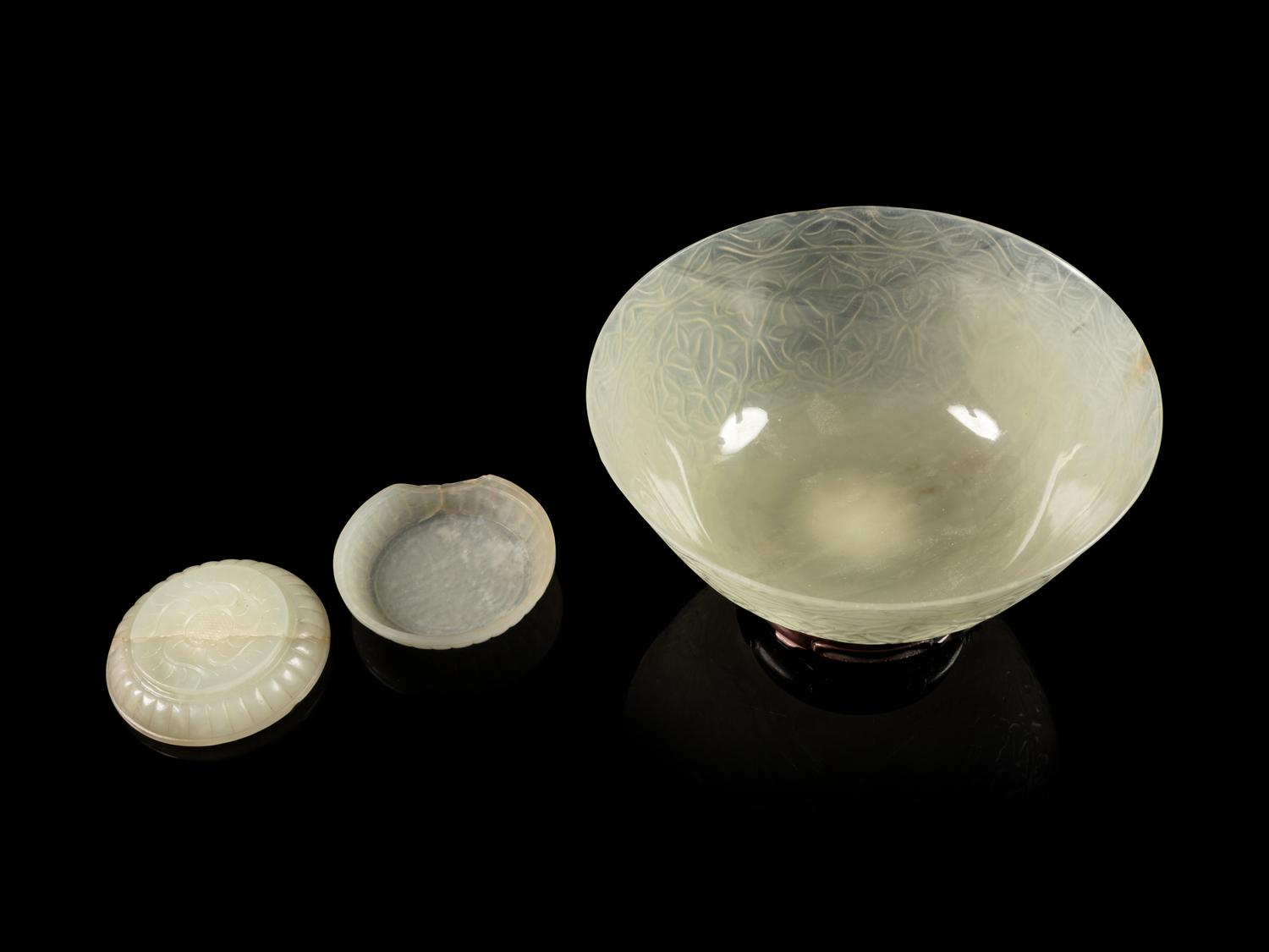 Two Pale Celadon Jade Articles