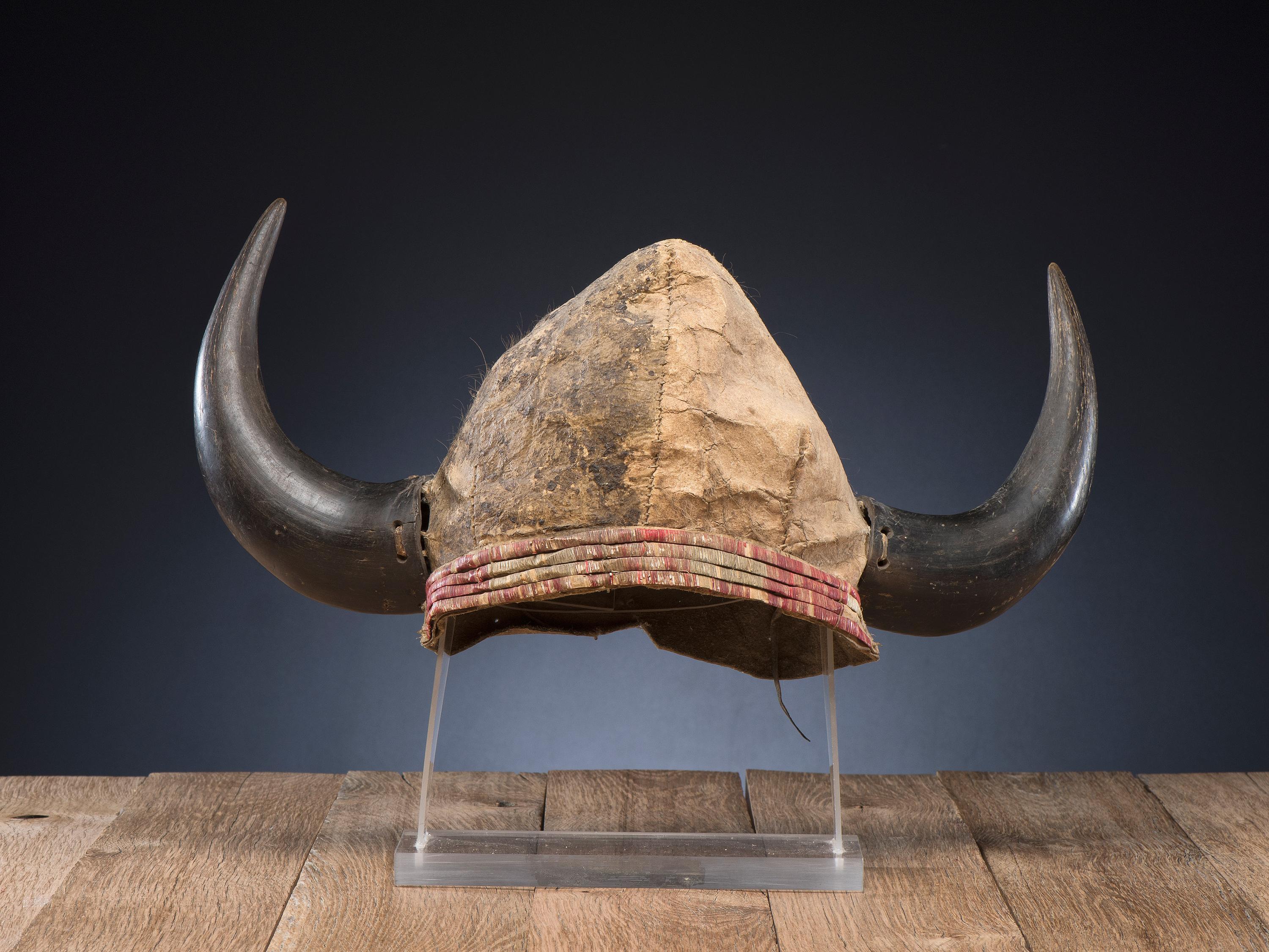 Plains Buffalo Horn Headdress, From a Midwest Collection