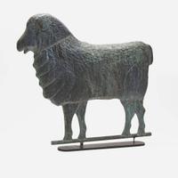 A patinated molded copper ewe weathervane late 19th century