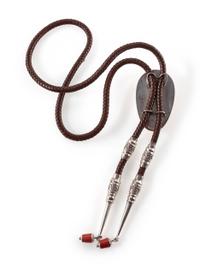 Sterling Silver and Coral Bolo Tie
