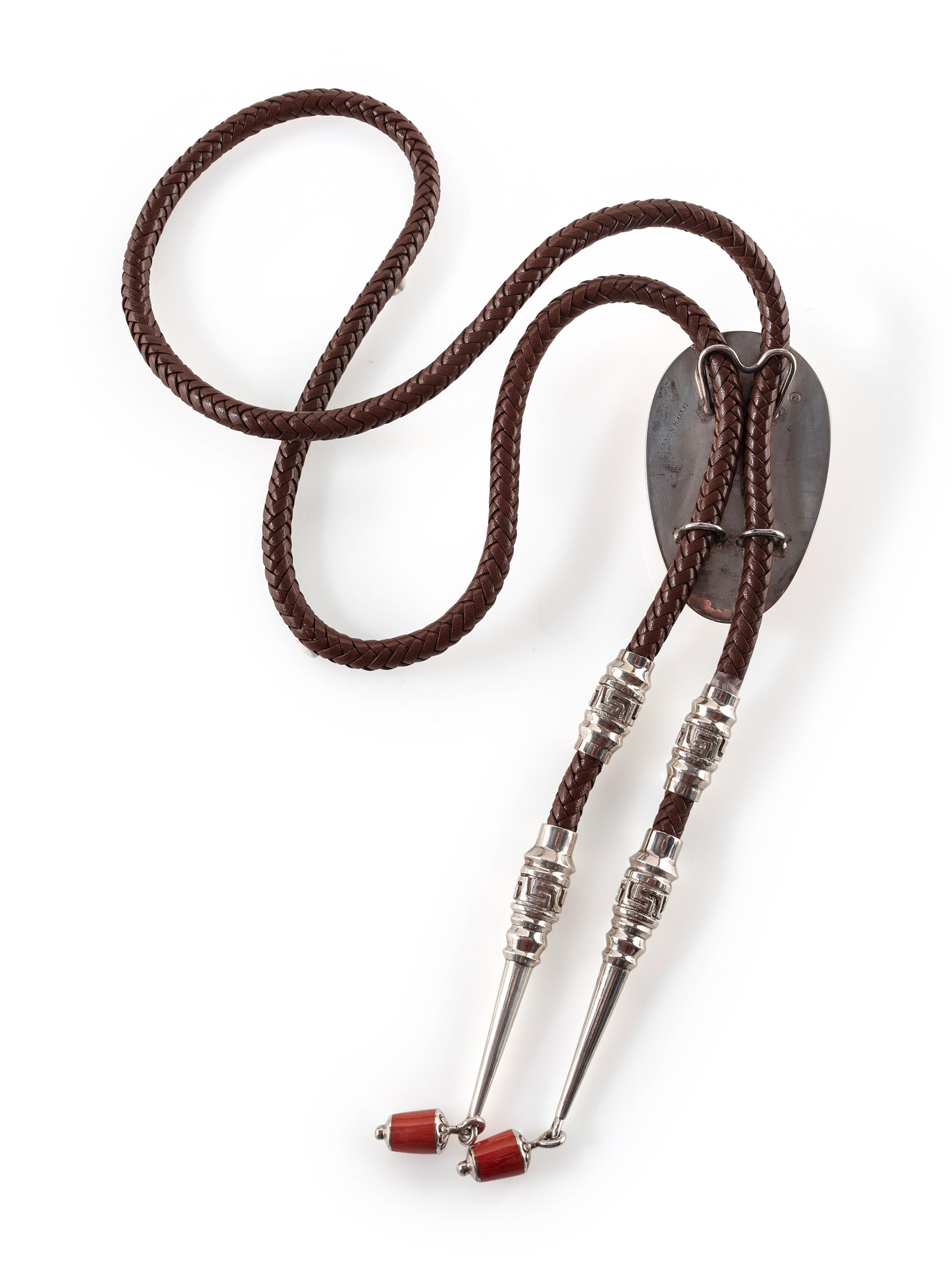Sterling Silver and Coral Bolo Tie