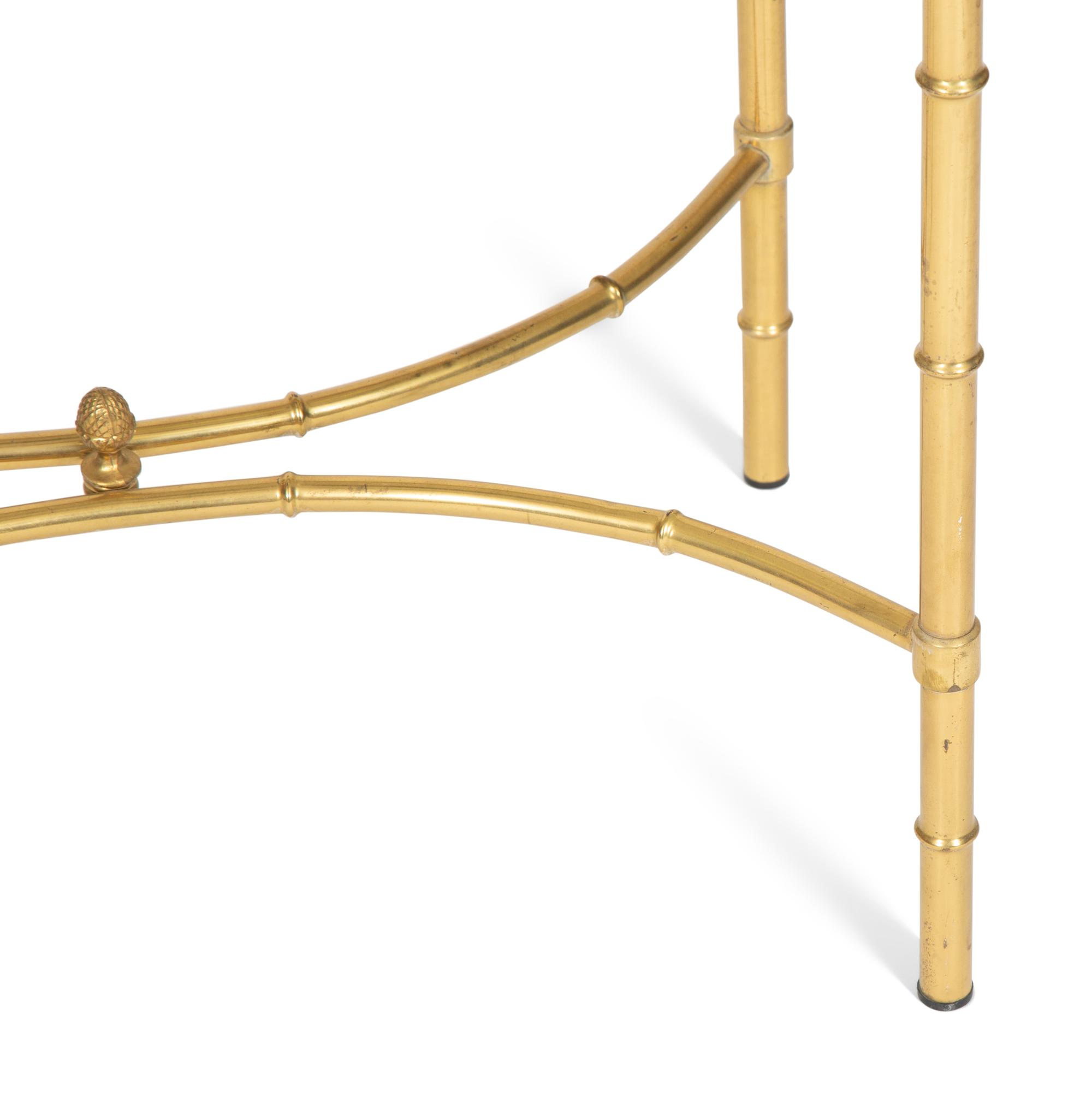 A Regency Style Brass and Glass Tray-Top Side Table