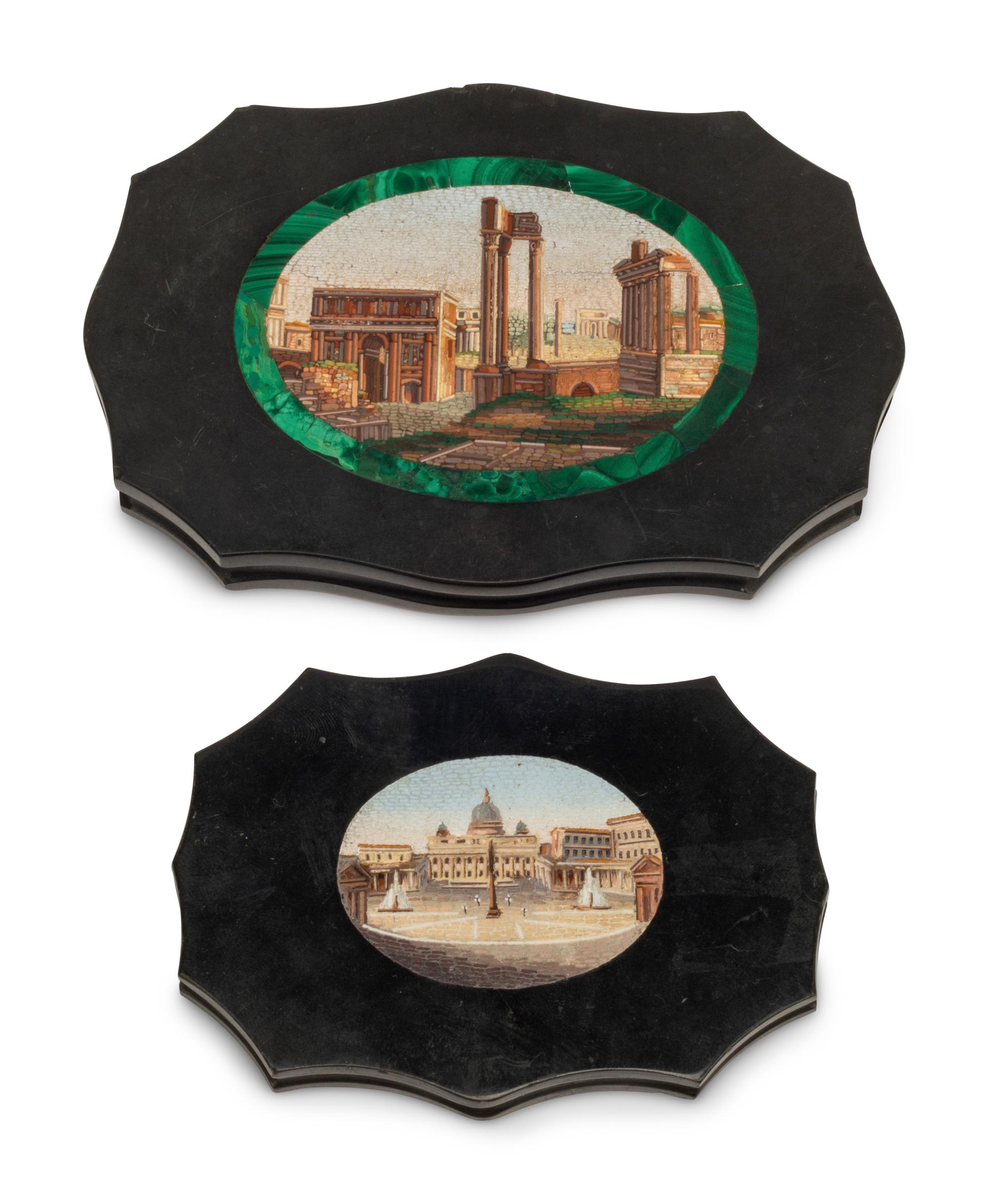 Two Italian Micromosaic Plaques