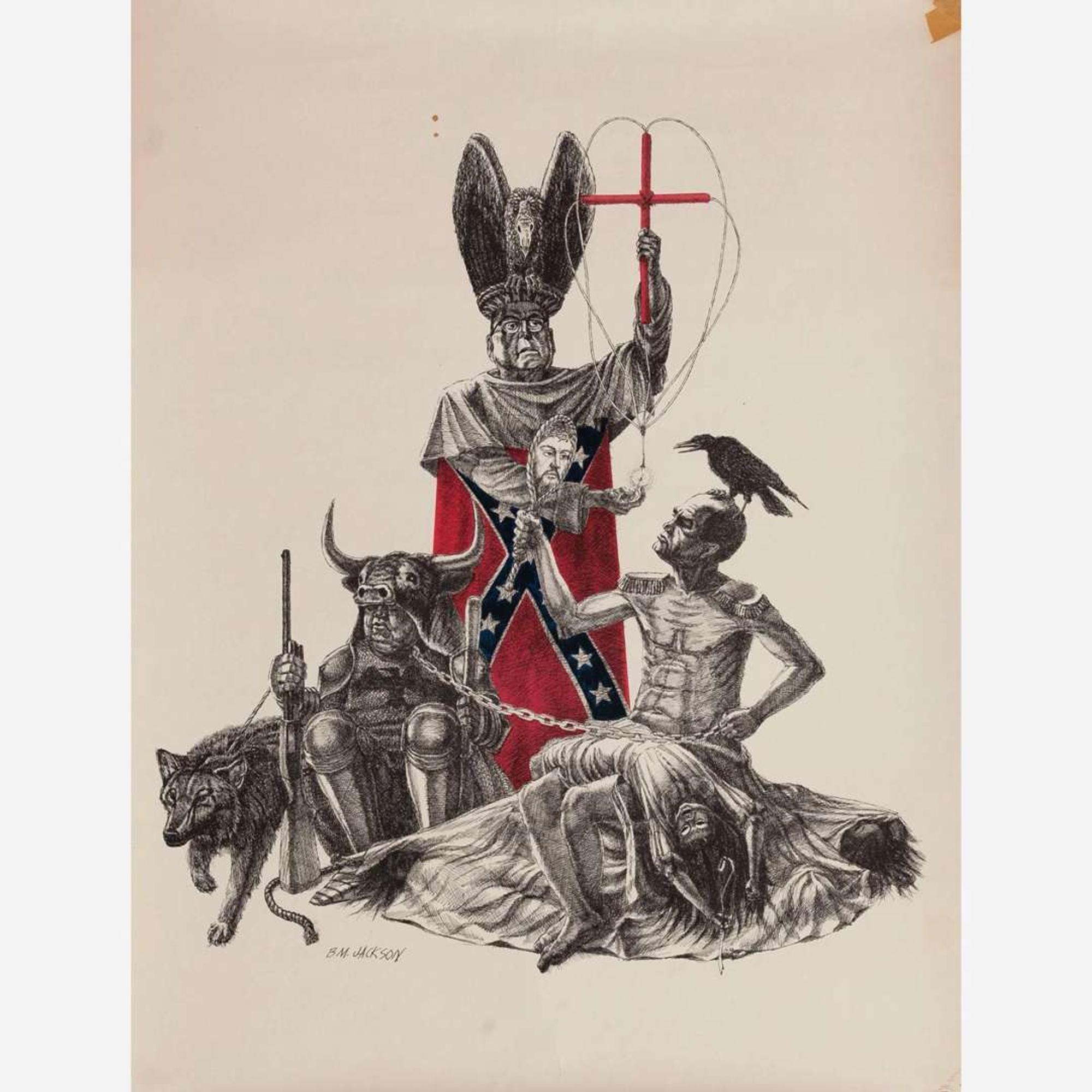 [Posters] Jackson, B(illy).M(orrow). Complete Set of 8 "Protest Drawing" Posters