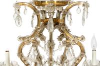 A Venetian Cased Glass Eight-Light Chandelier