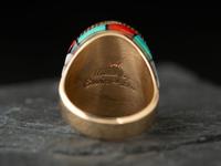 14K Gold Ring with Mosaic Inlay