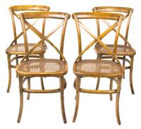 A Group of Four French Oak Camargue Design Chairs Height 35 inches.
