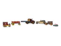 Six Tin Lithograph Toy Vehicles