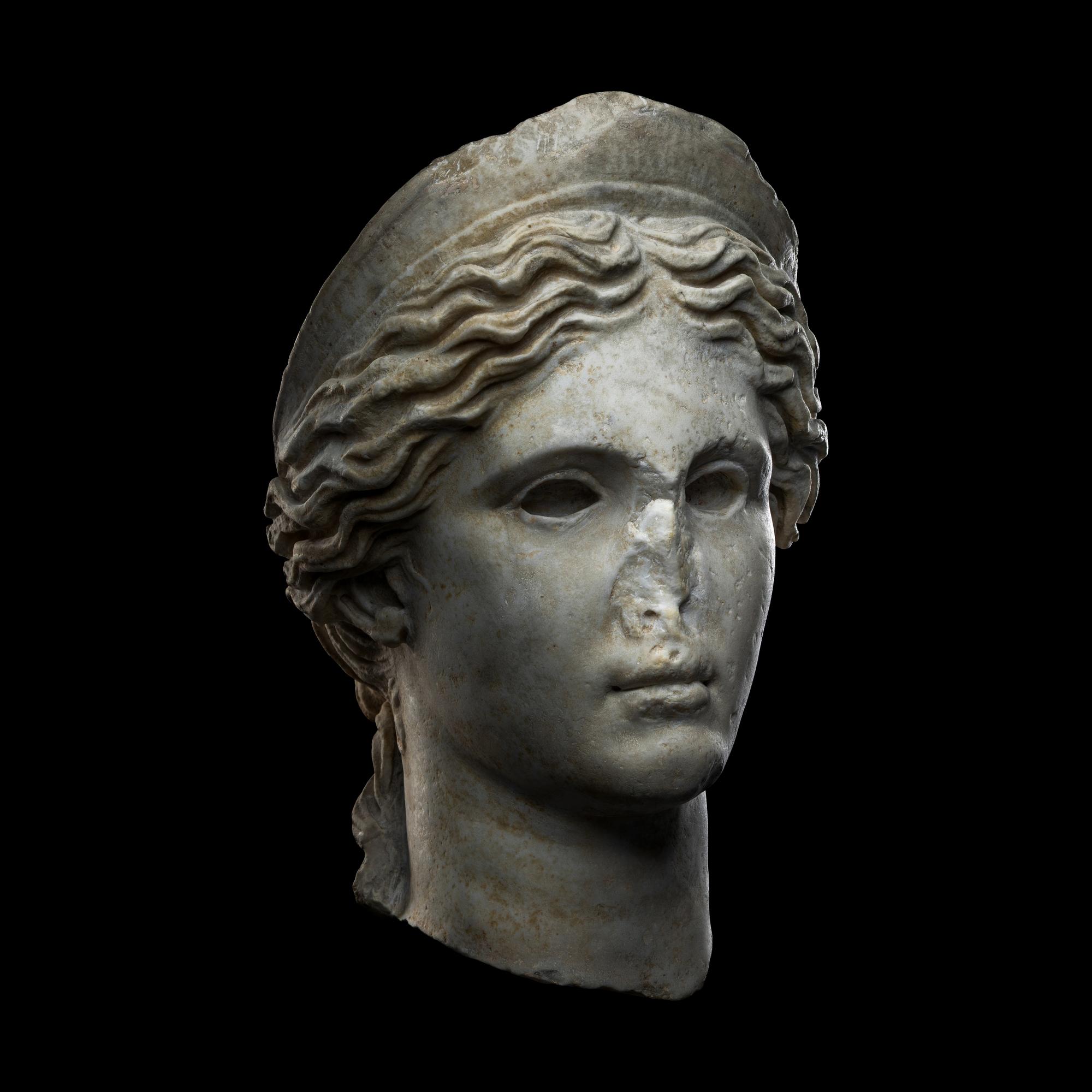A Roman Marble Head of a Goddess