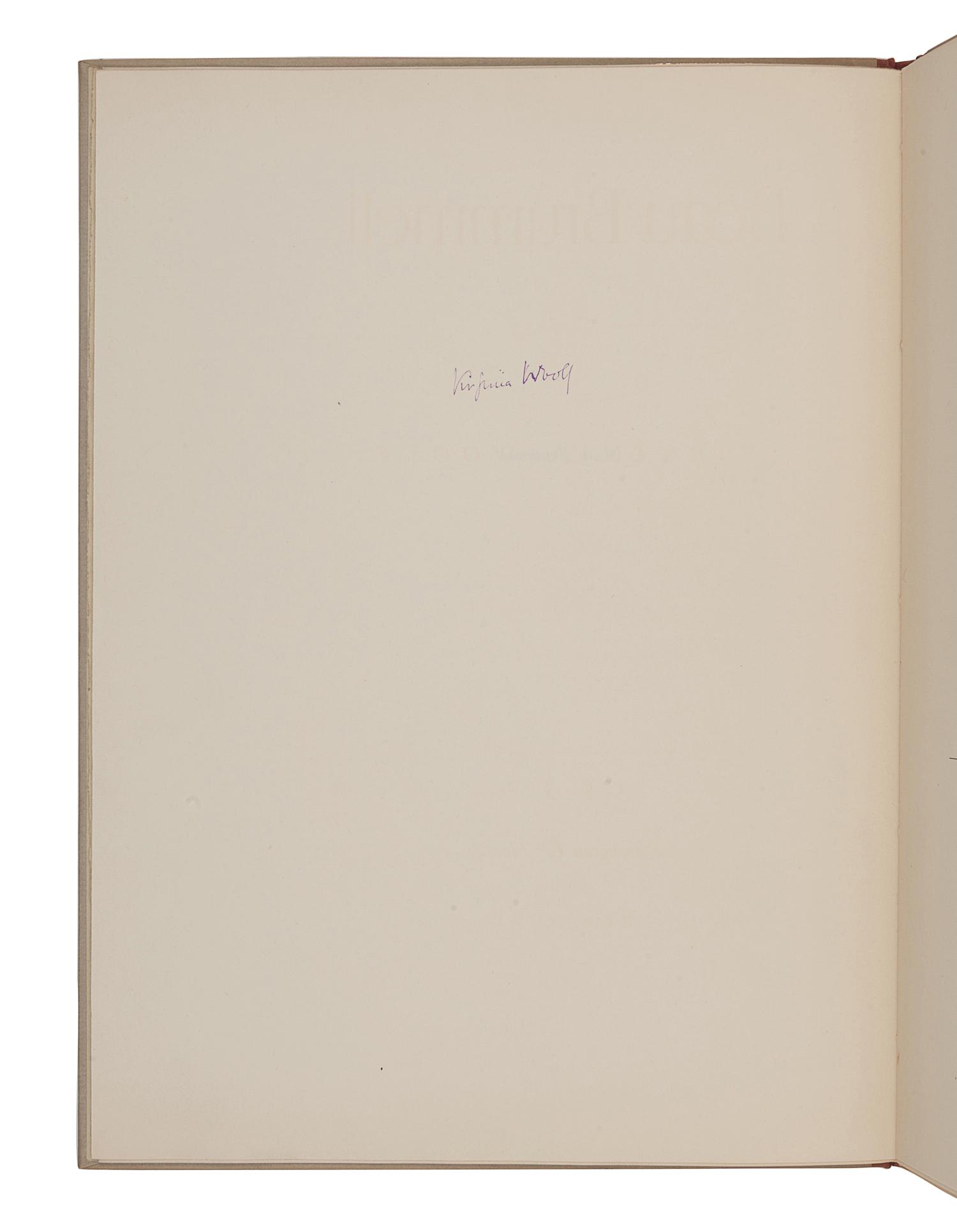 WOOLF, Virginia (1882-1941). Beau Brummell . New York: Rimington & Hooper, 1930.