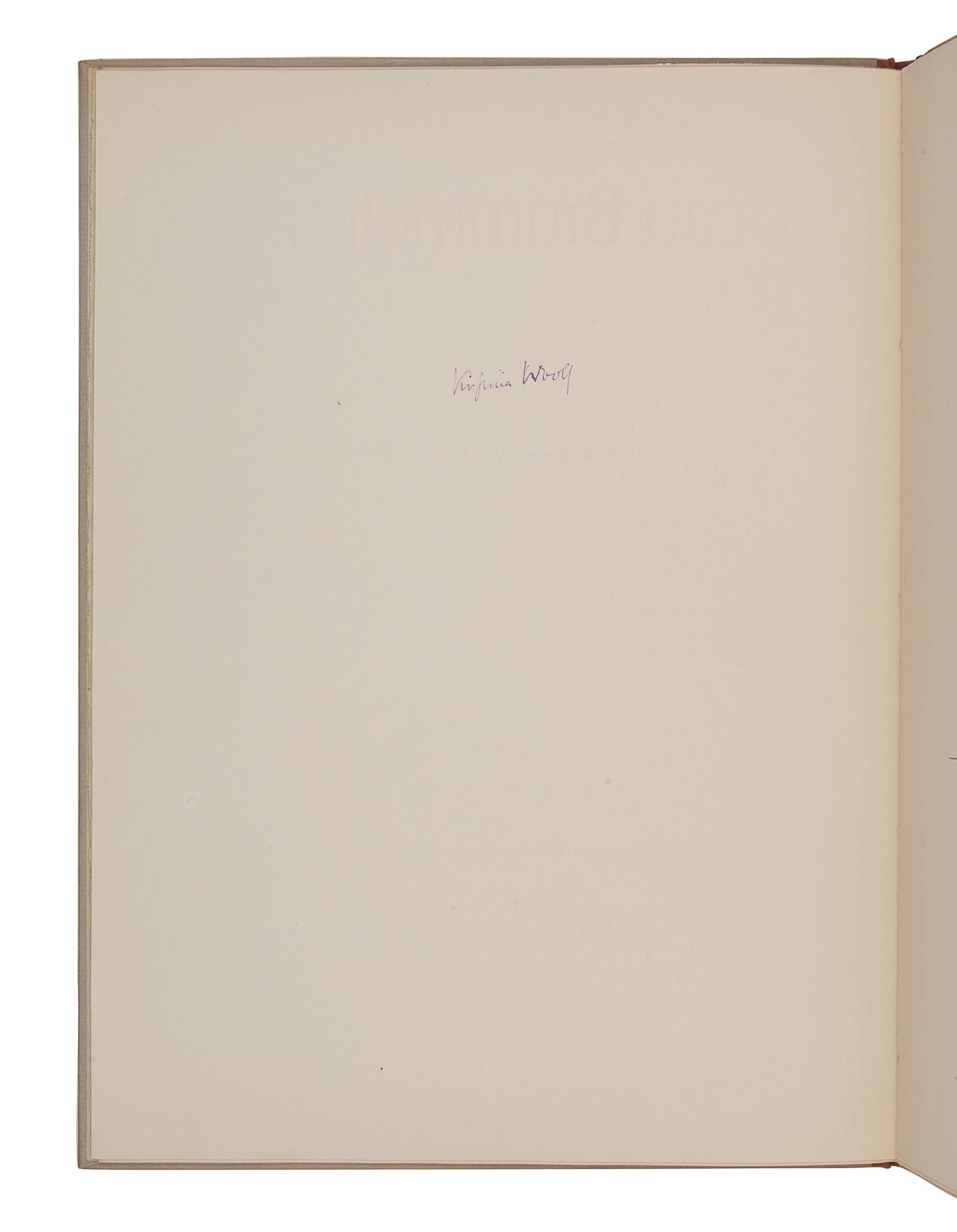 WOOLF, Virginia (1882-1941). Beau Brummell . New York: Rimington & Hooper, 1930.