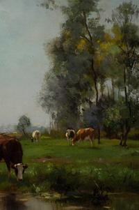 Rural Landscape with Grazing Cattle