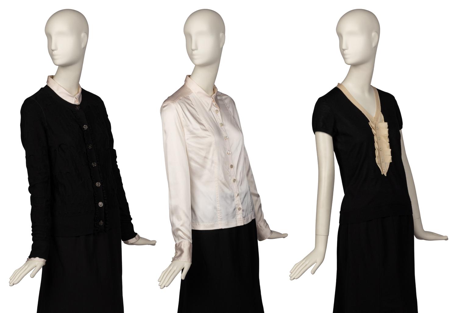 Group of Chanel Separates; One Knit Cardigan, One Shirt, One Skirt, One Knit Top