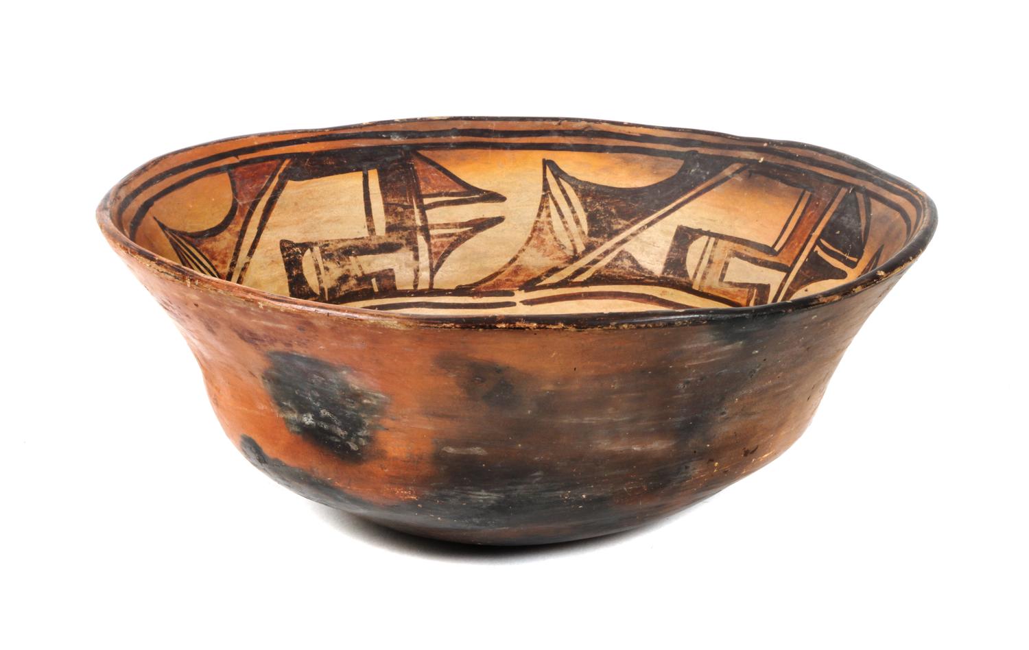 A Hopi Dough Bowl Diameter 12 1/2 inches.