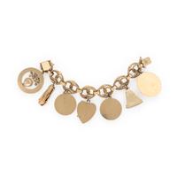Yellow Gold and Multigem Charm Bracelet