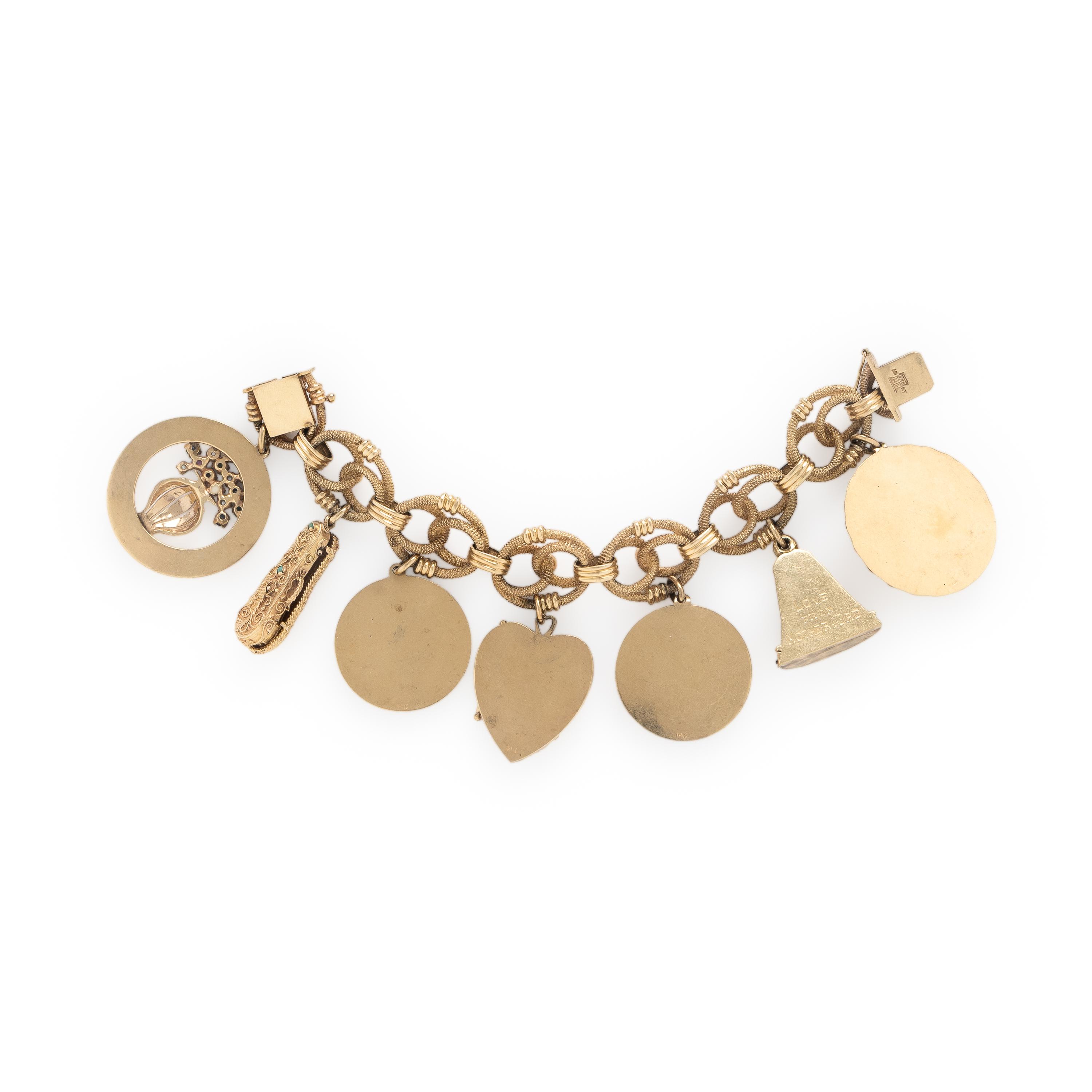 Yellow Gold and Multigem Charm Bracelet