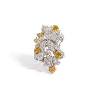 DIAMOND AND YELLOW DIAMOND RING