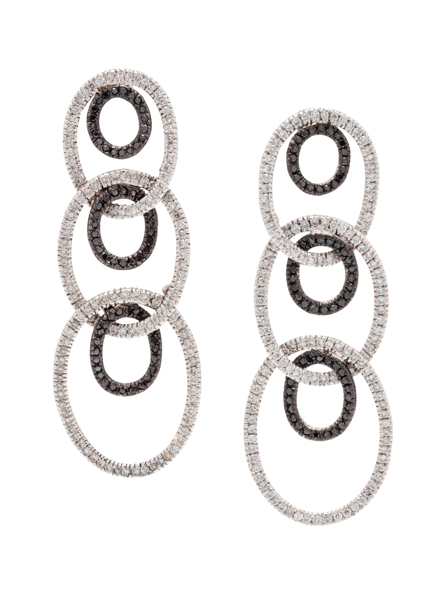 A Pair of 18 Karat White Gold and Diamond Earrings,