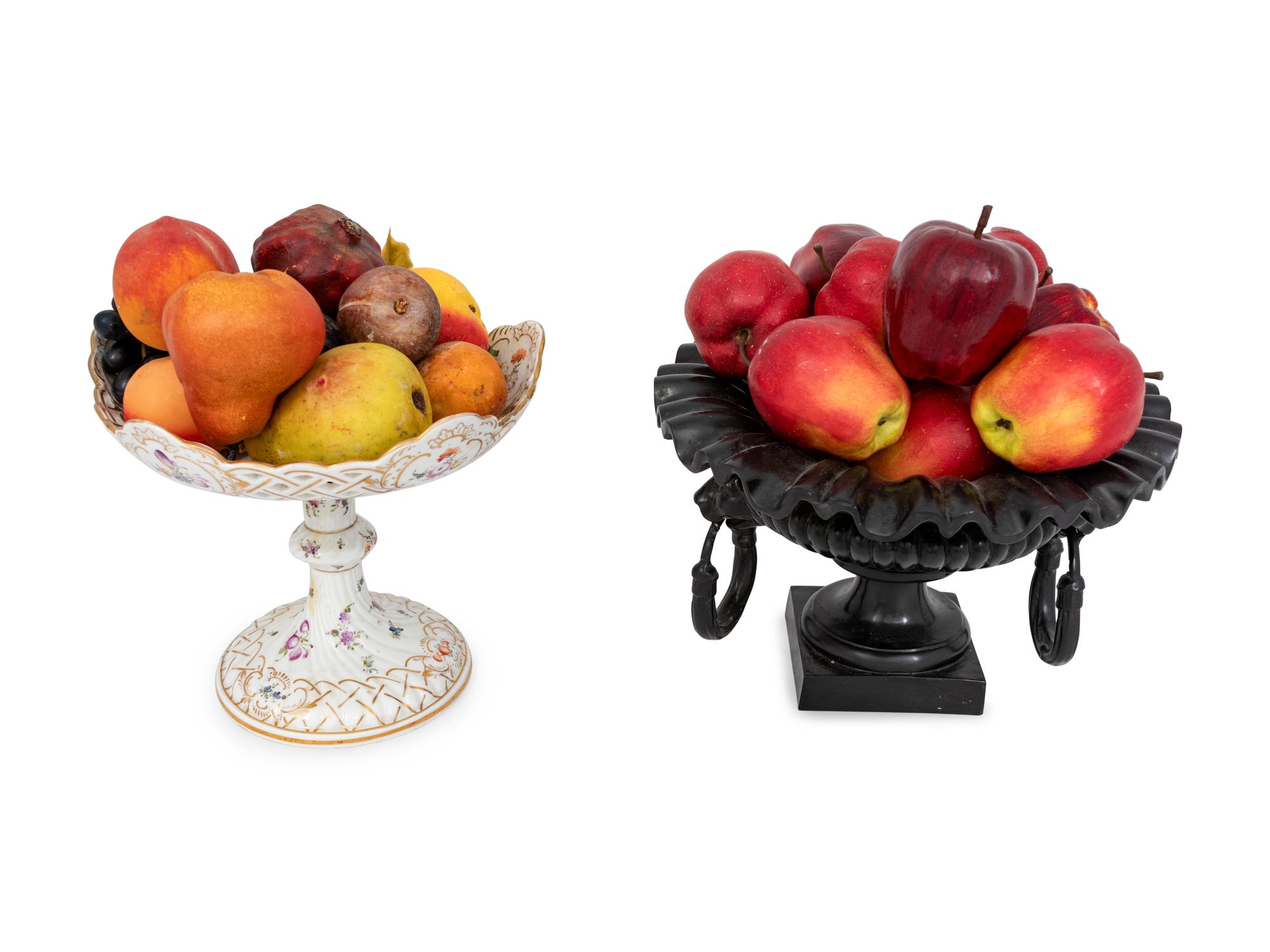 Two Bowls with Faux Fruit