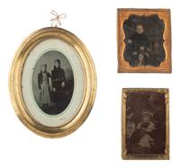 [EARLY PHOTOGRAPHY]. 50+ tintypes of children and families, incl. African American child.