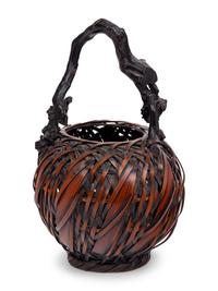 A Japanese Ikebana Bamboo Flower Arranging Basket