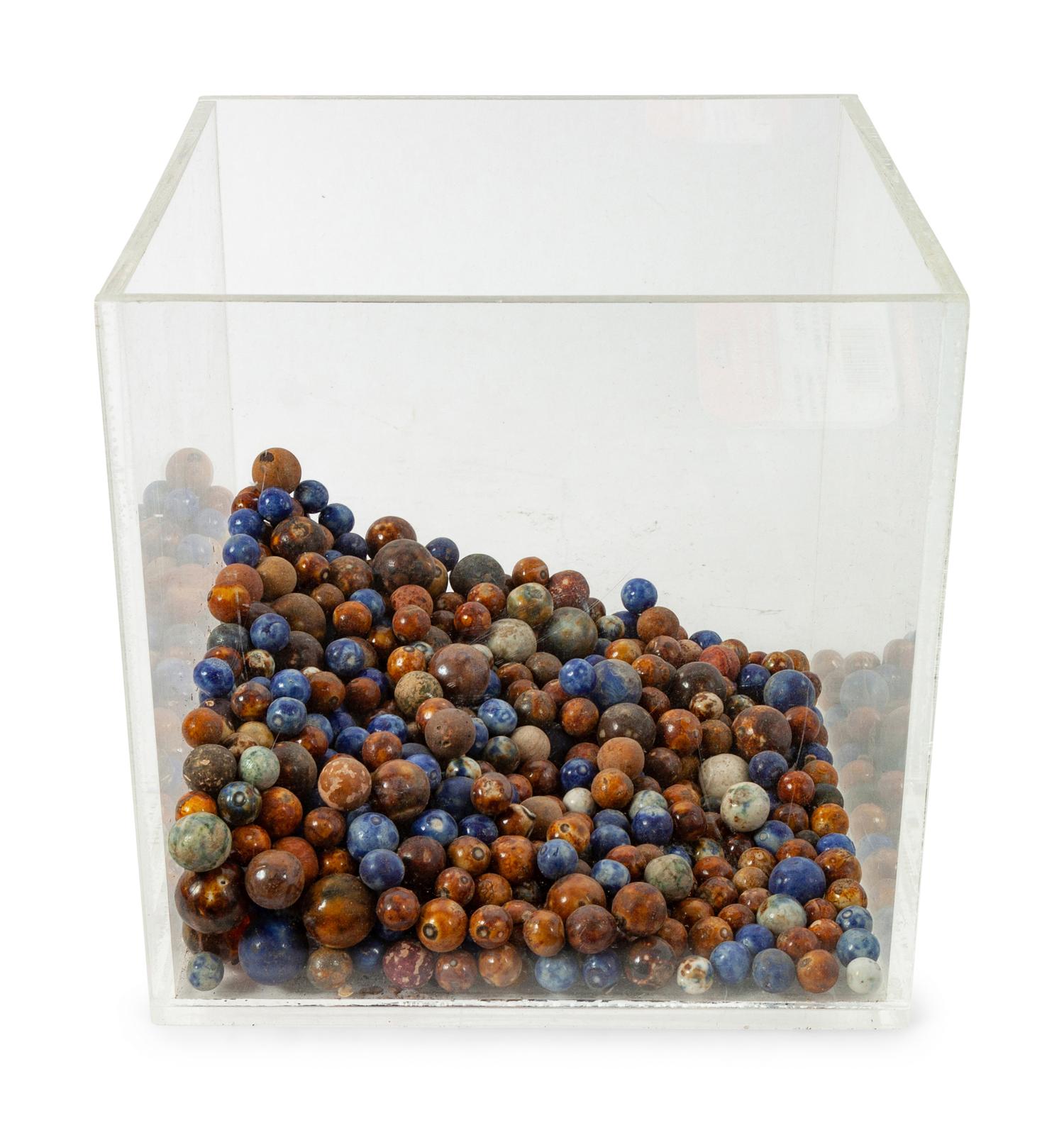 An Early Collection of Glass and Clay Marbles