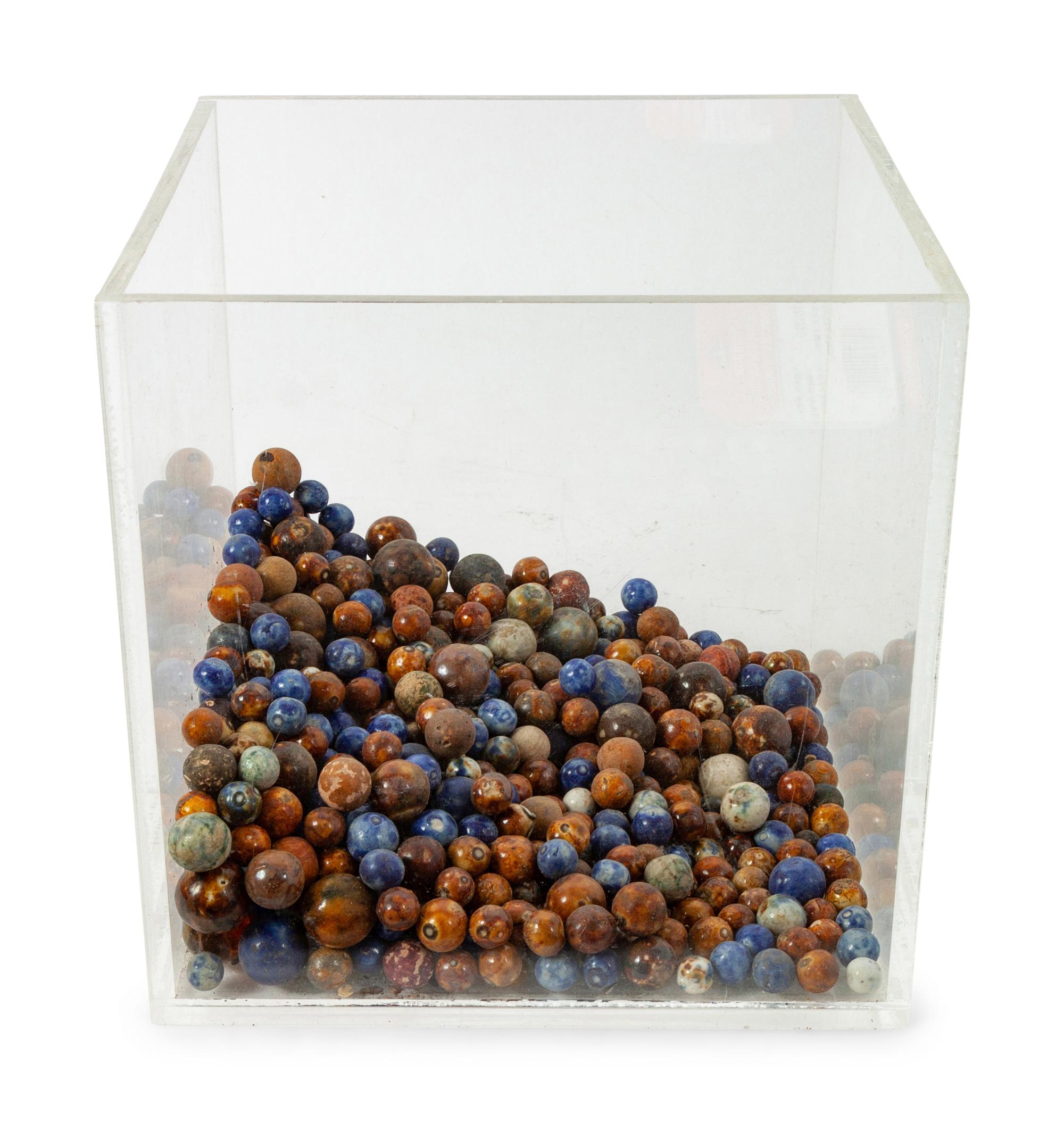 An Early Collection of Glass and Clay Marbles